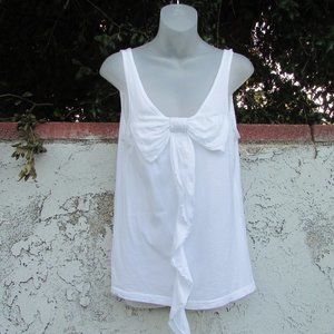 midi white cotton large bow tank top M